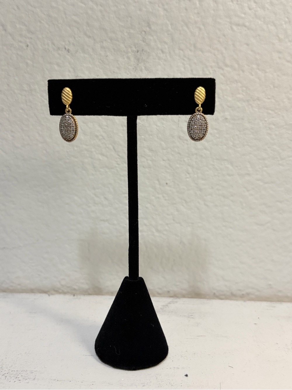 Freida Rothman Glided Cable Small Pave Drop Earrings